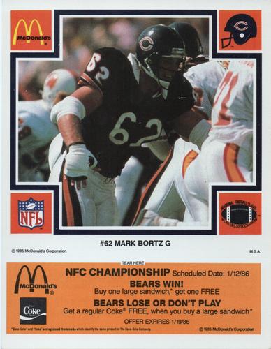 1985 McDonald's Chicago Bears #NNO Mark Bortz Front