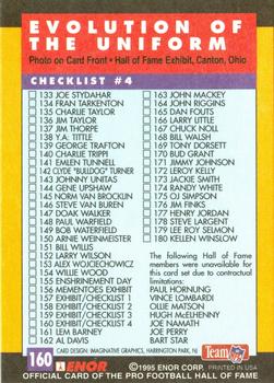 1995 Enor Pro Football HOF 180 #160B Checklist 4 Back