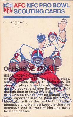 1973 Fleer Football Patches - AFC-NFC Pro Bowl Scouting Cards #NNO Offensive Tackle Front