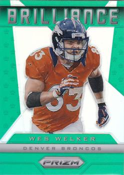 2013 Panini Prizm - Brilliance Prizms Green #17 Wes Welker Front