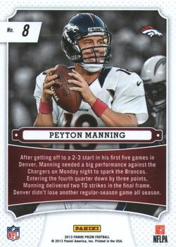 2013 Panini Prizm - Monday Night Heroes #8 Peyton Manning Back