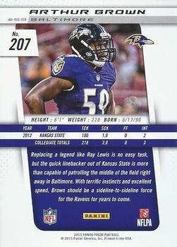 2013 Panini Prizm - Rated Rookie Patches #207 Arthur Brown Back