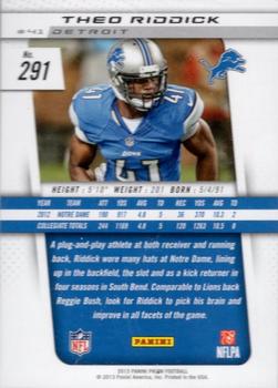 2013 Panini Prizm - Rated Rookie Patches #291 Theo Riddick Back