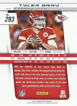 2013 Panini Prizm - Rated Rookie Patches #293 Tyler Bray Back