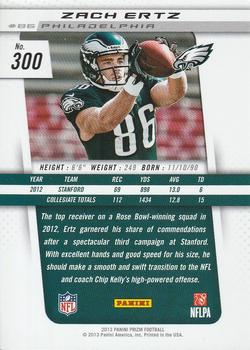 2013 Panini Prizm - Rated Rookie Patches #300 Zach Ertz Back