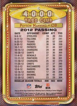 2013 Topps Chrome - 4000 Yard Club #6 Peyton Manning Back