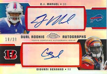 2013 Topps Chrome - Dual Rookie Autographs #DRA-MB E.J. Manuel / Giovani Bernard Front