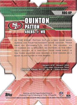2013 Topps Chrome - Rookie Die Cuts #RDC-QP Quinton Patton Back