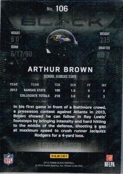 2013 Panini Black #106 Arthur Brown Back