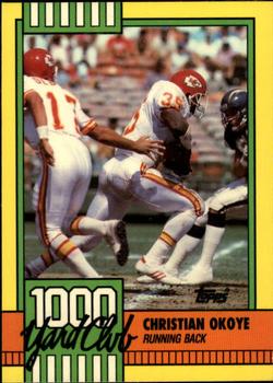 1990 Topps - 1000 Yard Club #2 Christian Okoye Front