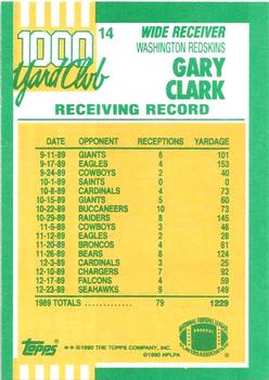 1990 Topps - 1000 Yard Club #14 Gary Clark Back