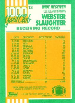 1990 Topps - 1000 Yard Club #13 Webster Slaughter Back