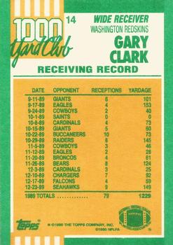 1990 Topps - 1000 Yard Club #14 Gary Clark Back