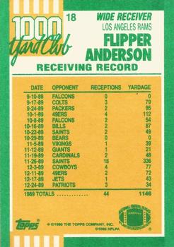 1990 Topps - 1000 Yard Club #18 Flipper Anderson Back