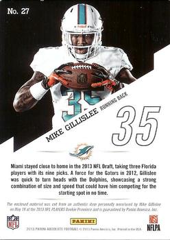 2013 Panini Absolute - Leather and Laces Shoes #27 Mike Gillislee Back