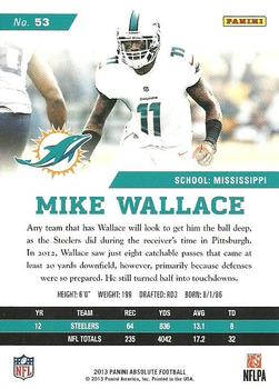 2013 Panini Absolute - Retail #53 Mike Wallace Back