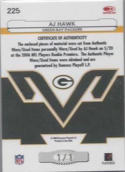 2006 Leaf Certified Materials - Hawaii Trade Conference #225 A.J. Hawk Mirror Red Materials Back