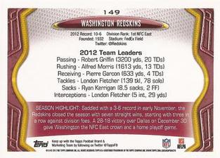 2013 Topps Mini #149 Washington Redskins Back