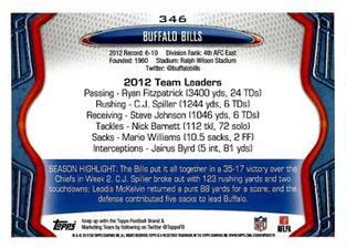 2013 Topps Mini #346 Buffalo Bills Back