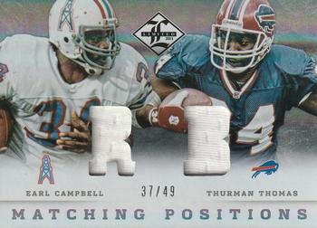 2013 Panini Limited - Matching Positions #4 Earl Campbell / Thurman Thomas Front