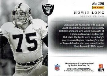 2013 Panini Limited - Monikers Autographs Gold #129 Howie Long Back