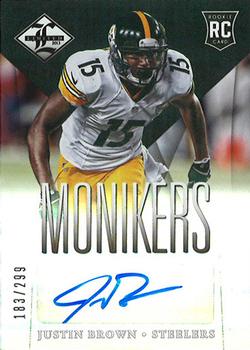 2013 Panini Limited - Monikers Autographs Silver #190 Justin Brown Front
