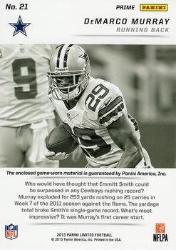 2013 Panini Limited - Threads Prime #21 DeMarco Murray Back