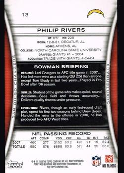 2008 Bowman #13 Philip Rivers Back