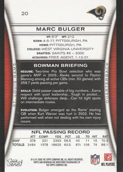 2008 Bowman #20 Marc Bulger Back