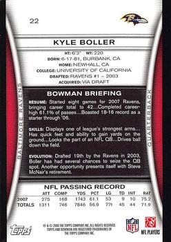2008 Bowman #22 Kyle Boller Back