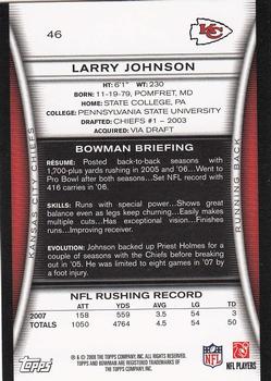2008 Bowman #46 Larry Johnson Back