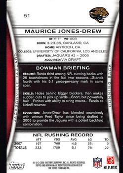 2008 Bowman #51 Maurice Jones-Drew Back