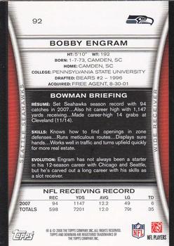 2008 Bowman #92 Bobby Engram Back