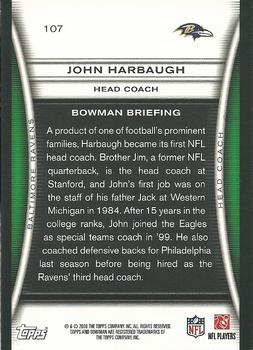 2008 Bowman #107 John Harbaugh Back