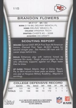 2008 Bowman #115 Brandon Flowers Back
