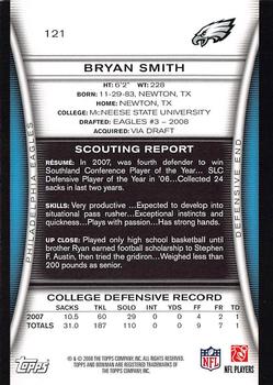 2008 Bowman #121 Bryan Smith Back
