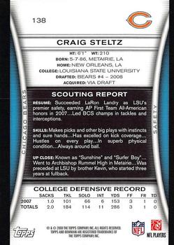 2008 Bowman #138 Craig Steltz Back