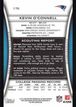 2008 Bowman #176 Kevin O'Connell Back
