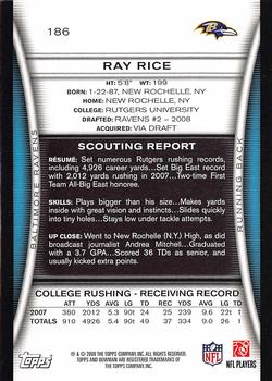 2008 Bowman #186 Ray Rice Back