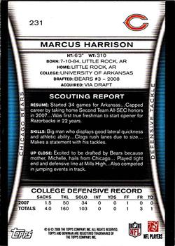 2008 Bowman #231 Marcus Harrison Back