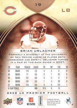 2008 Upper Deck Premier #19 Brian Urlacher Back
