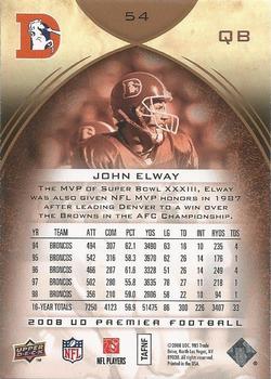 2008 Upper Deck Premier #54 John Elway Back