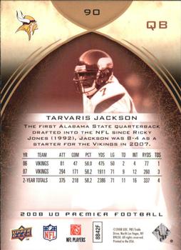 2008 Upper Deck Premier #90 Tarvaris Jackson Back