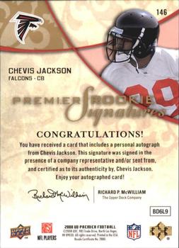 2008 Upper Deck Premier #146 Chevis Jackson Back