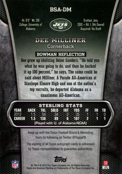 2013 Bowman Sterling - Autographs #BSA-DM Dee Milliner Back