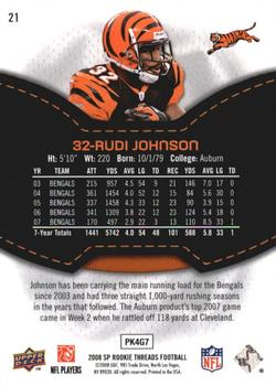 2008 SP Rookie Threads #21 Rudi Johnson Back