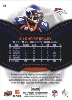2008 SP Rookie Threads #30 Champ Bailey Back