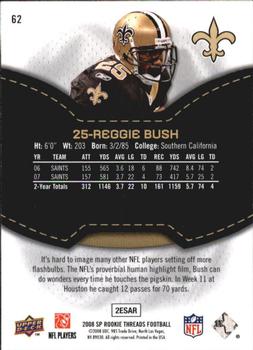 2008 SP Rookie Threads #62 Reggie Bush Back