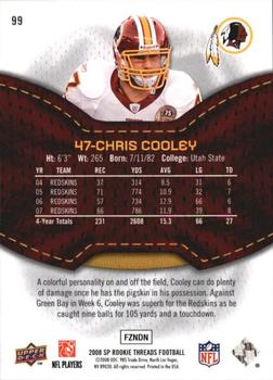 2008 SP Rookie Threads #99 Chris Cooley Back