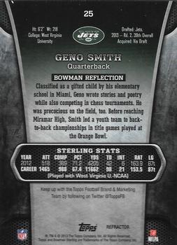 2013 Bowman Sterling - Gold Refractors #25 Geno Smith Back